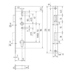 WSS Panik-Rohrrahmenschloss Stulp Eckig