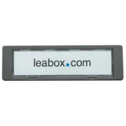 Leabox Namensschild Grau 75x22