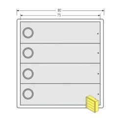 RENZ Tastenmodul RSA2 Kompakt - 4 Klingeltaster