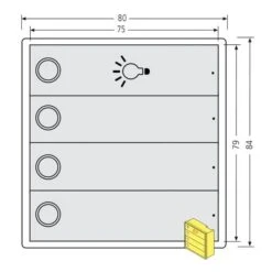 RENZ Tastenmodul RSA2 Kompakt - 3 Klingel- & 1 Lichttaster