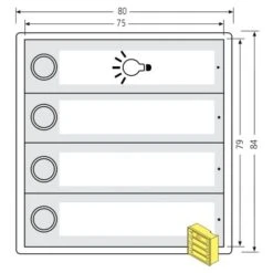 RENZ Tastenmodul RSA2 Kompakt - 3 Klingel & 1 Licht 97-9-85331