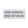 Ofform Briefkastenschild - Keine Werbung, Keine Zeitungen